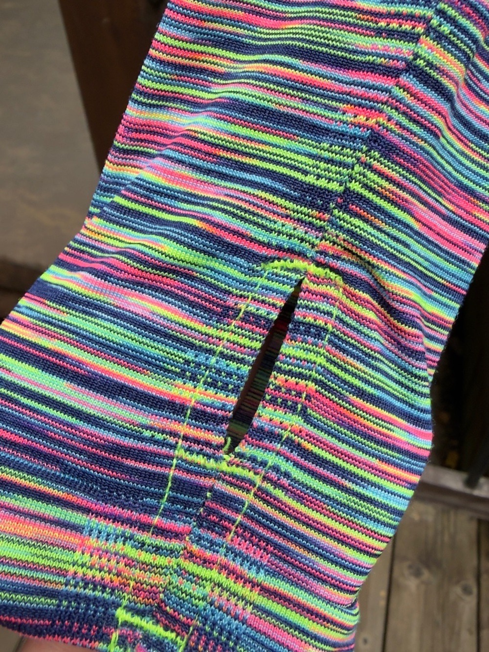 Diadora Multicolor Space Dye Hooded Long Sleeve Athletic Top | Size XS - Picture 7 of 9